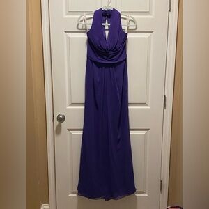 Purple Halter evening dress/ bridesmaids dress
